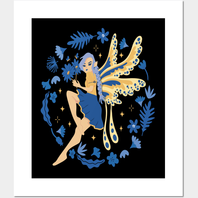 Fairy and Flowers Wall Art by LAPublicTees